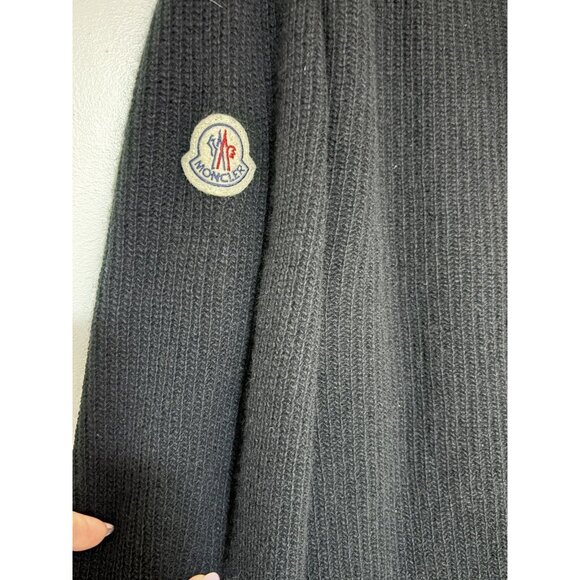 Moncler Men’s Black Hooded Knit Wool Cashmere Blend Long Sleeve Sweater Size Med - Picture 4 of 15
